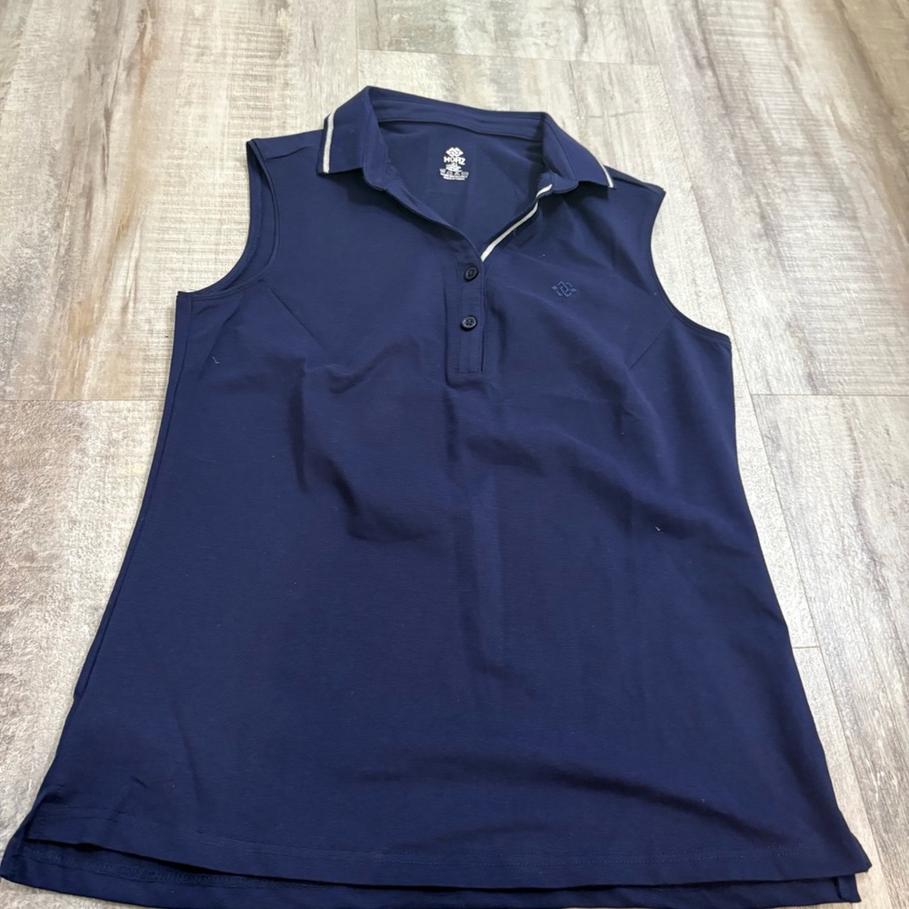 Mofiz Navy Blue Collared Tank Small